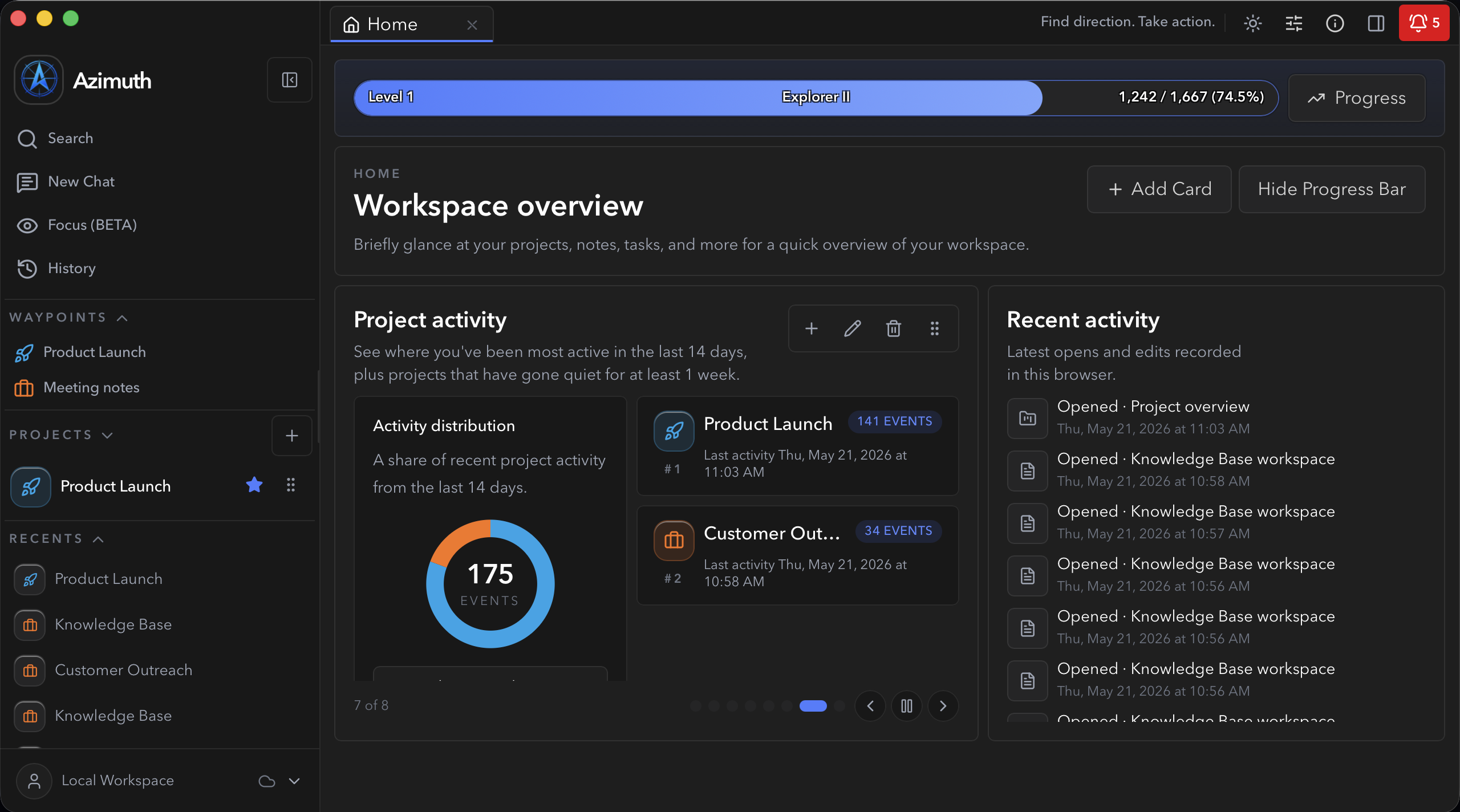 Azimuth plan and execution workspace dark mode
